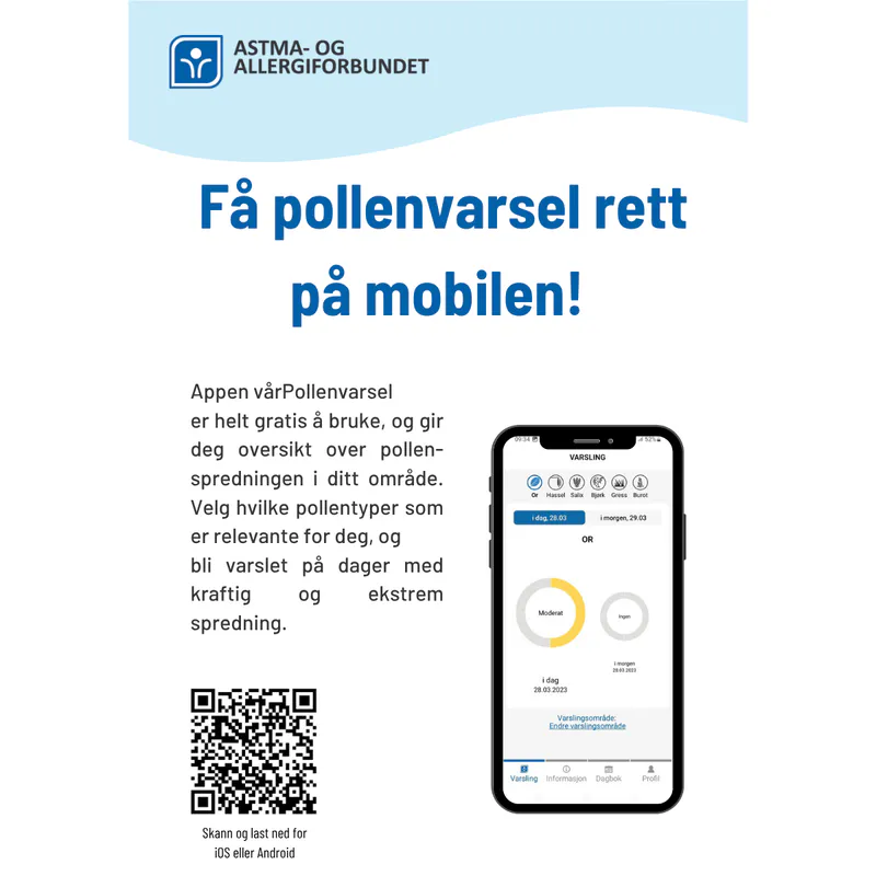 Pollenvarsel rett på mobilen (plakat A4)
