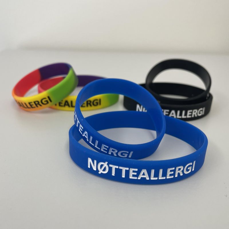 Silikonarmbånd Nøtteallergi voksen (medlemspris 50,-)